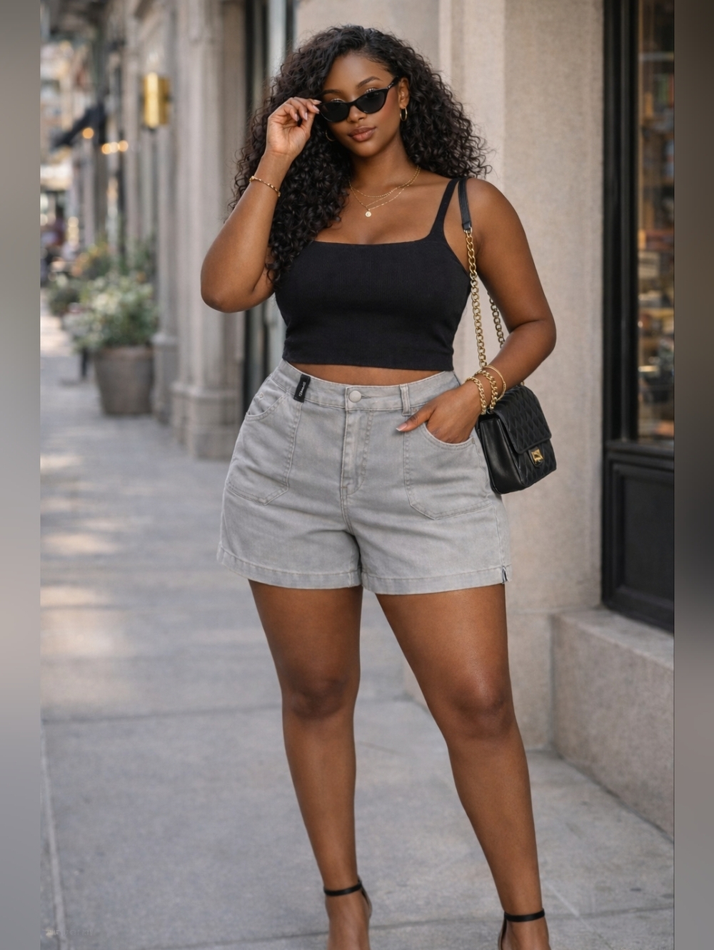 d.jeans Gray High Rise Shorts Size 16 Stretch Casual Summer